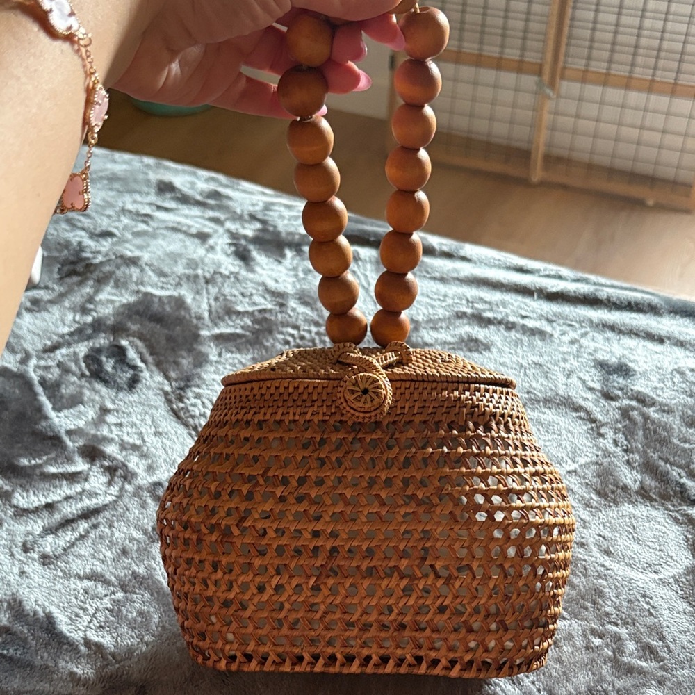 Anthropologie woven beaded bag